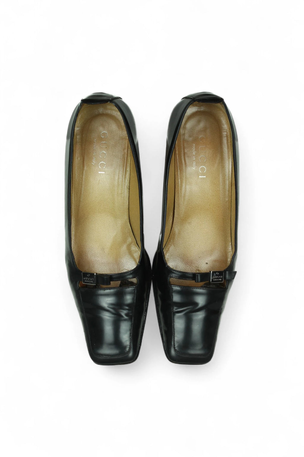Vintage Black Ballerinas with Kitten Heel