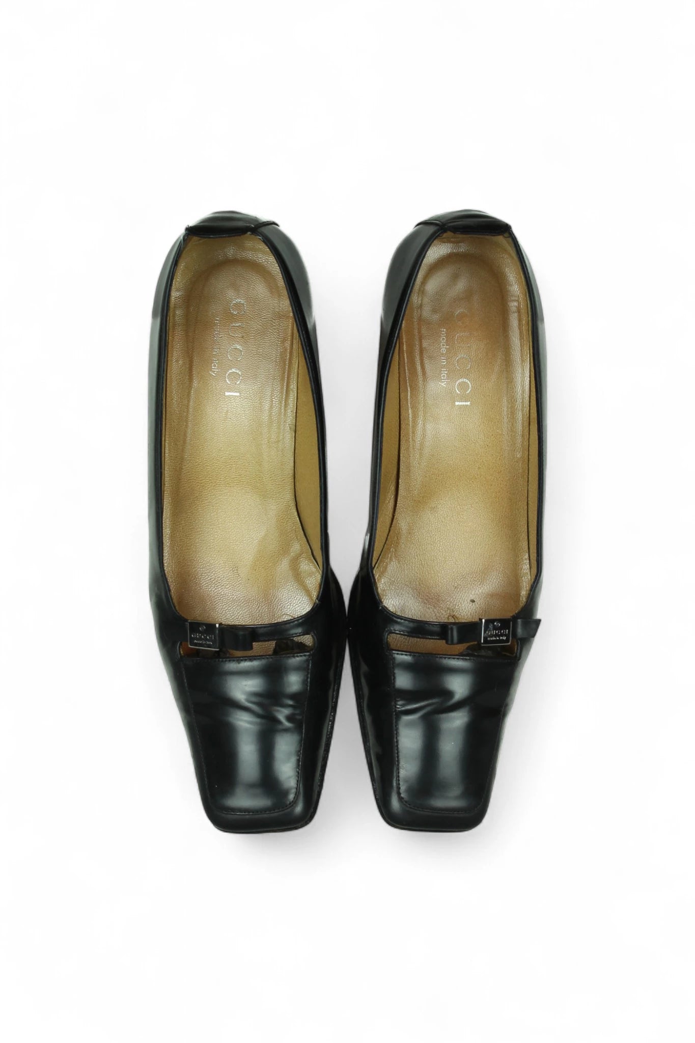 Vintage Black Ballerinas with Kitten Heel