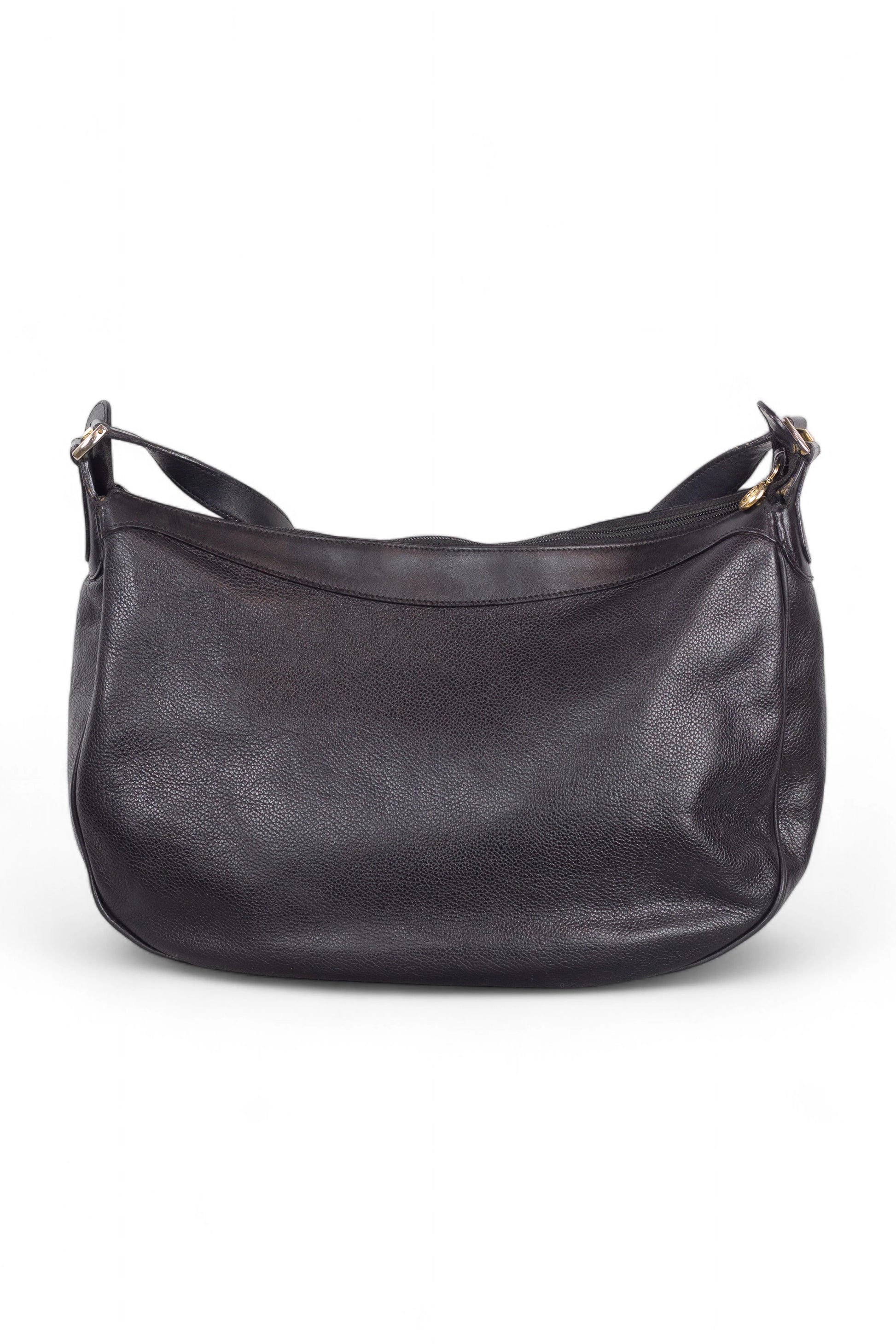 Black Leather Crossbody Bag with Interlocking G Logo