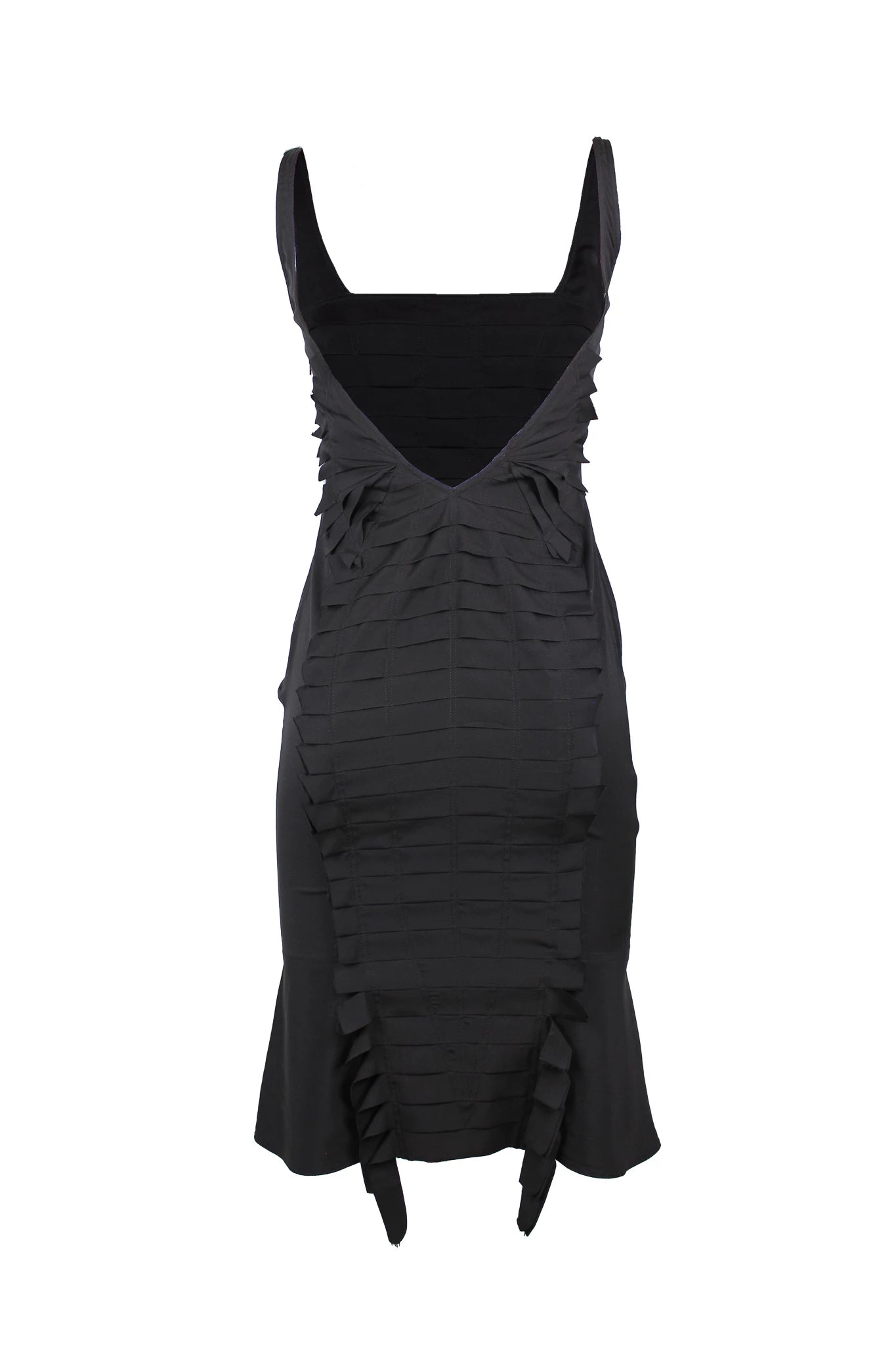 Black pleated slip dress
