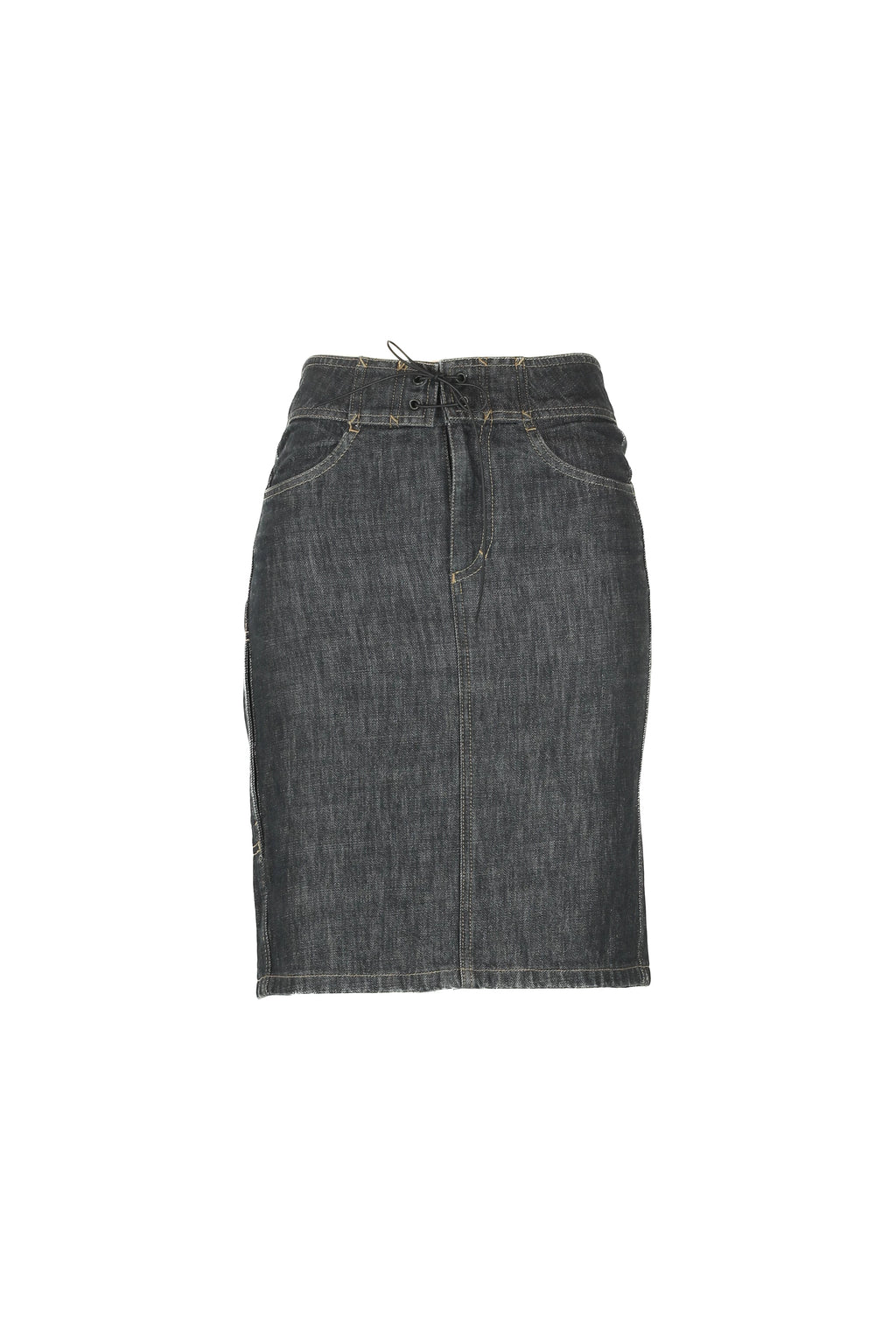 Vintage denim skirt with string closure