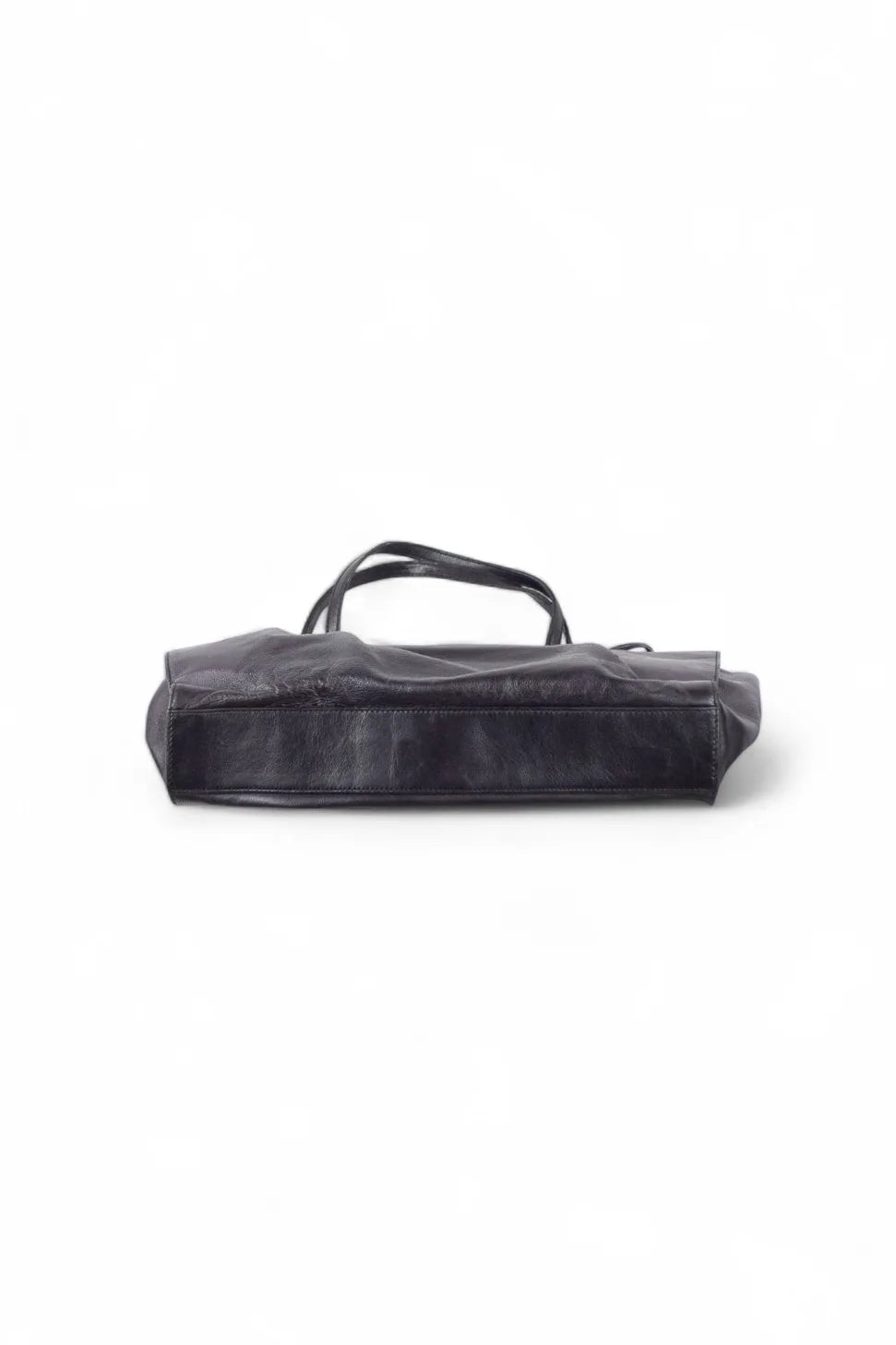 Ruffled leather shoulder bag