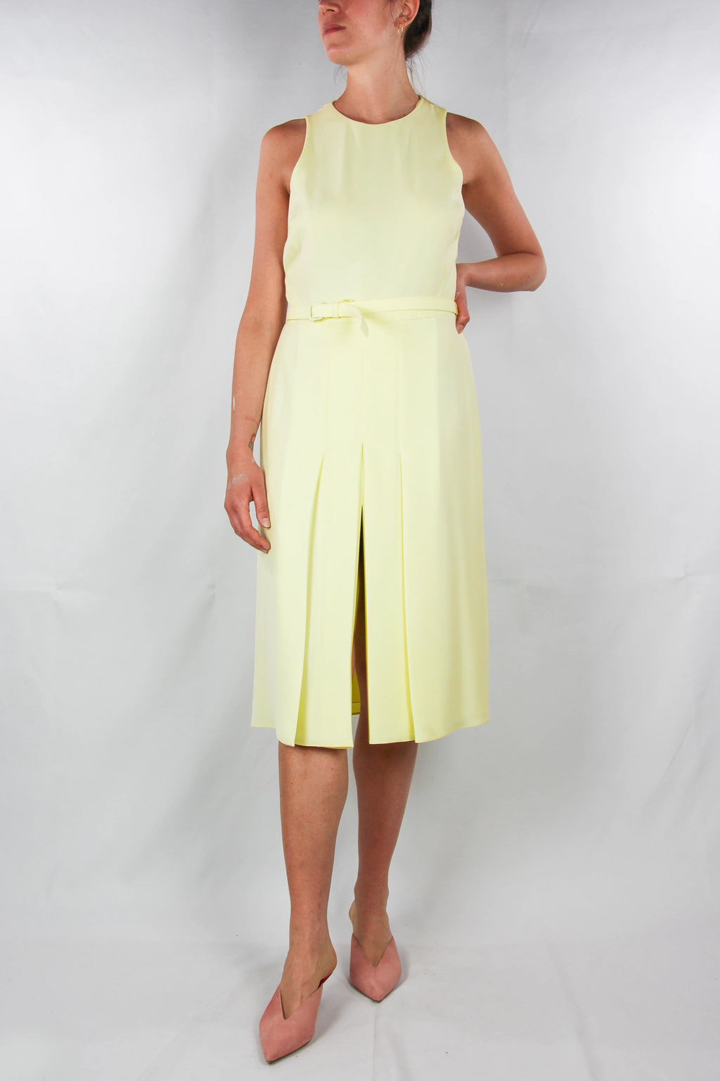 Yellow A-line dress
