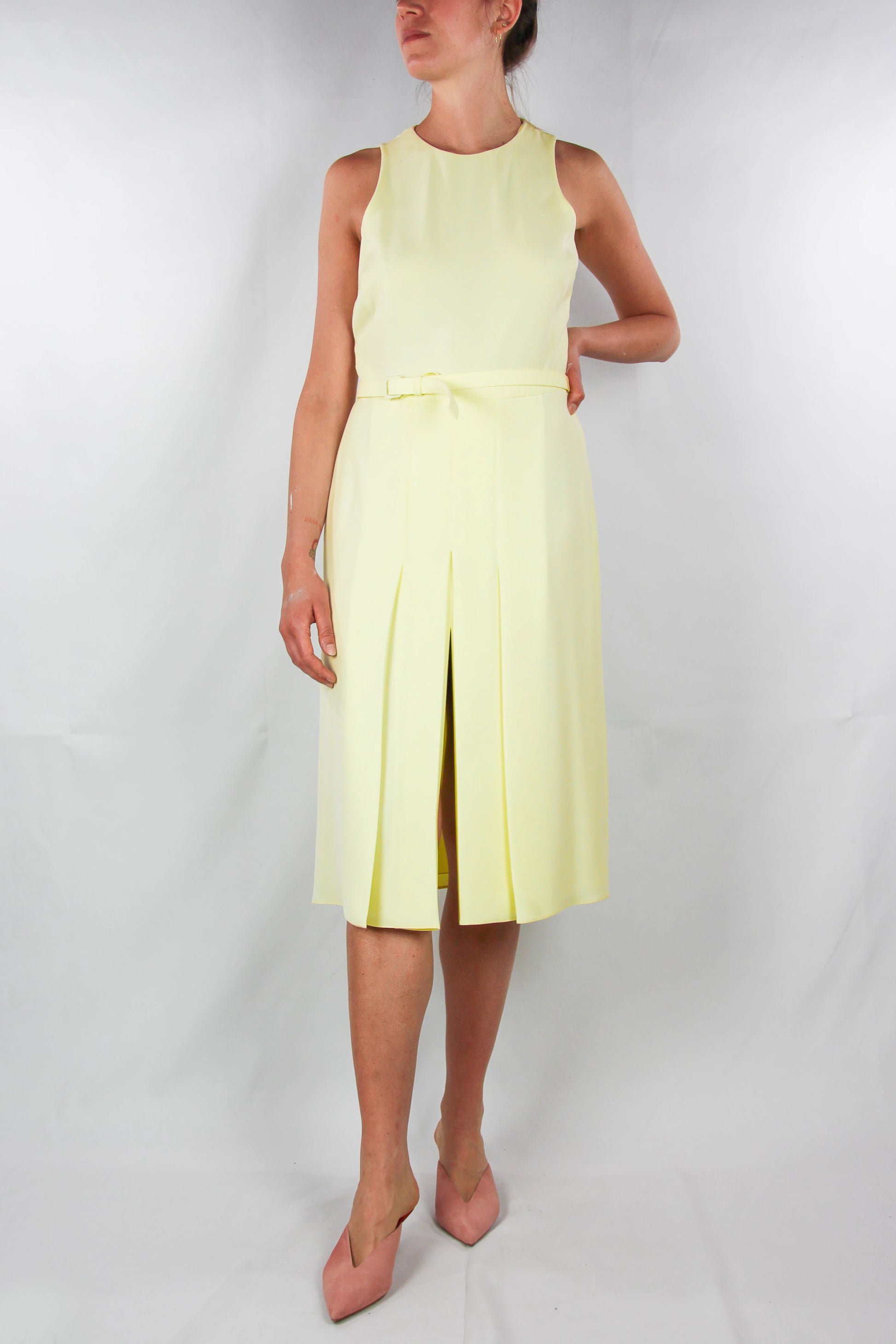 Yellow A-line dress