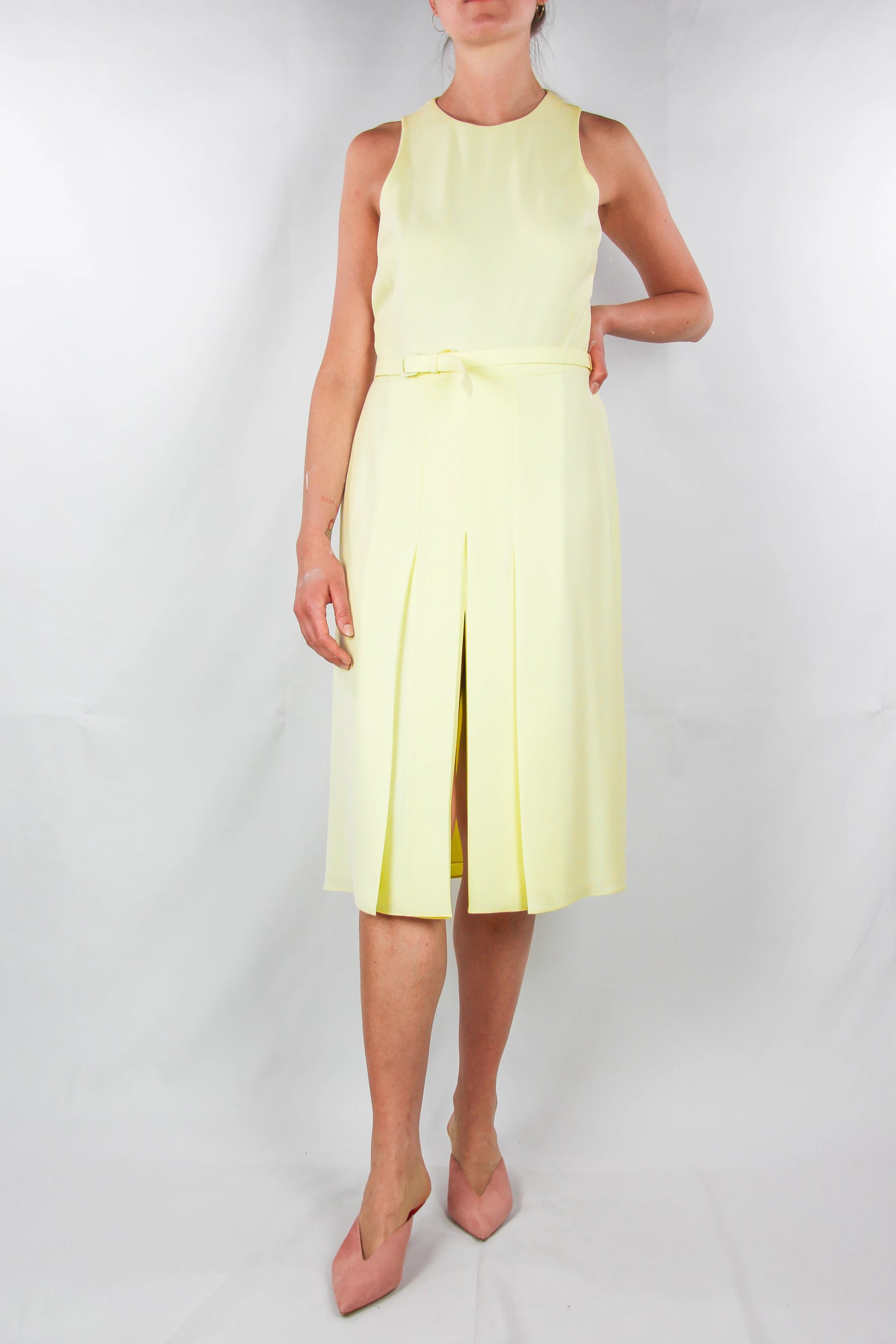 Yellow A-line dress