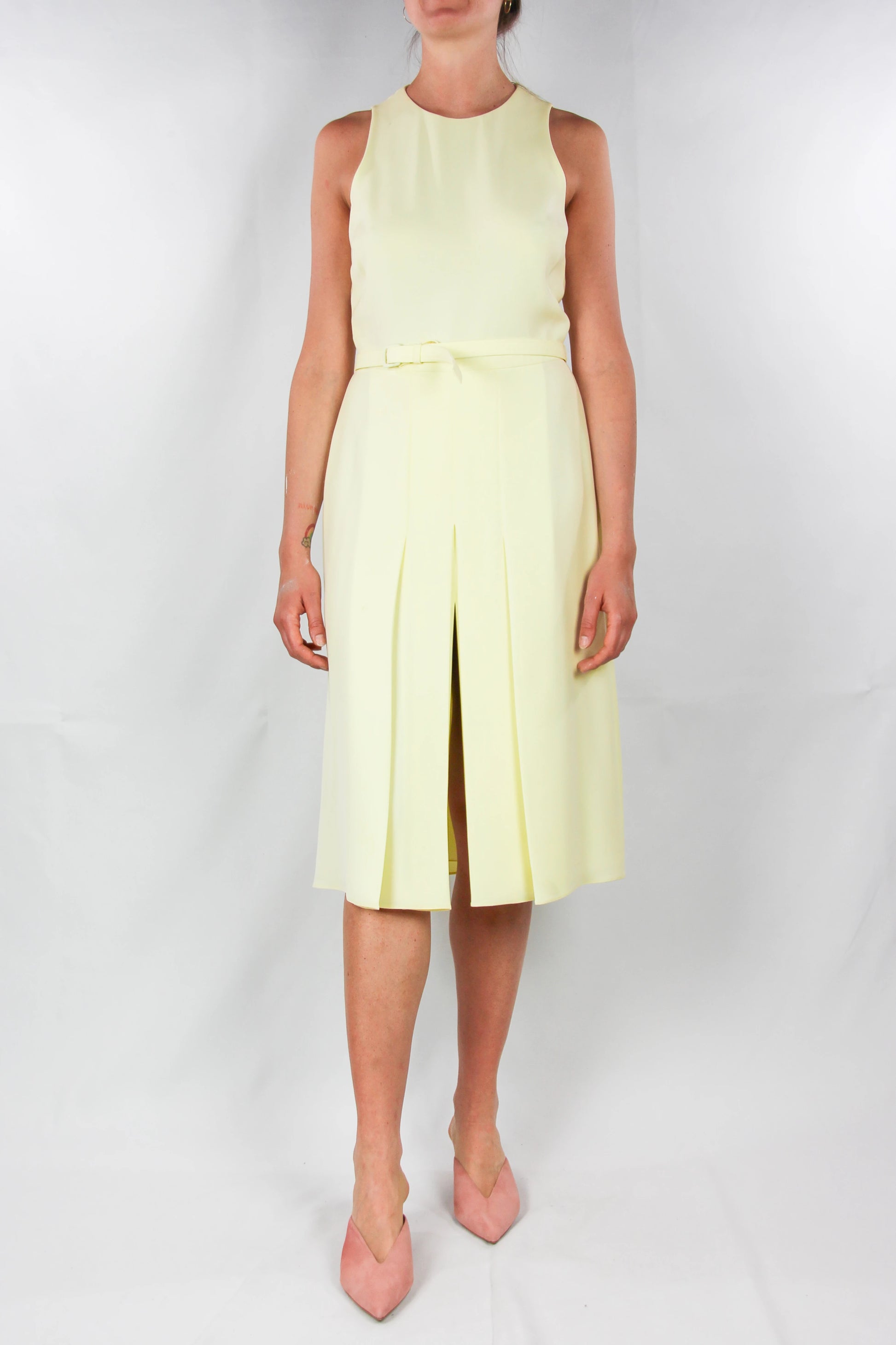 Yellow A-line dress
