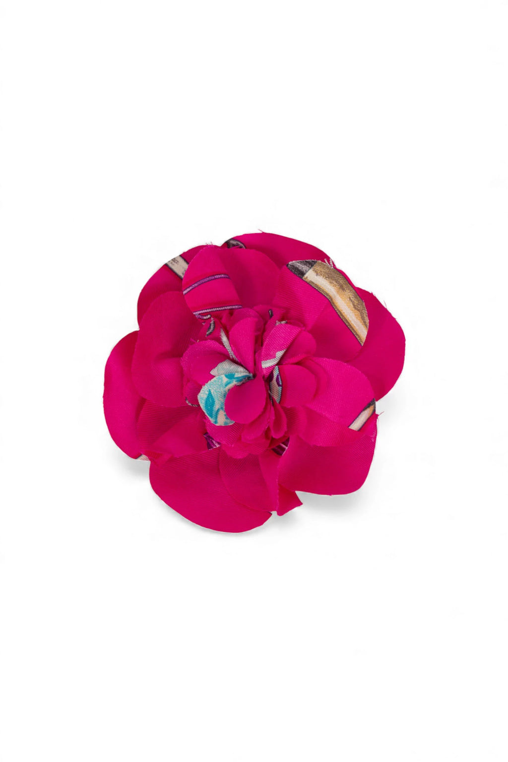 Fuchsia Silk Flower Hairpin