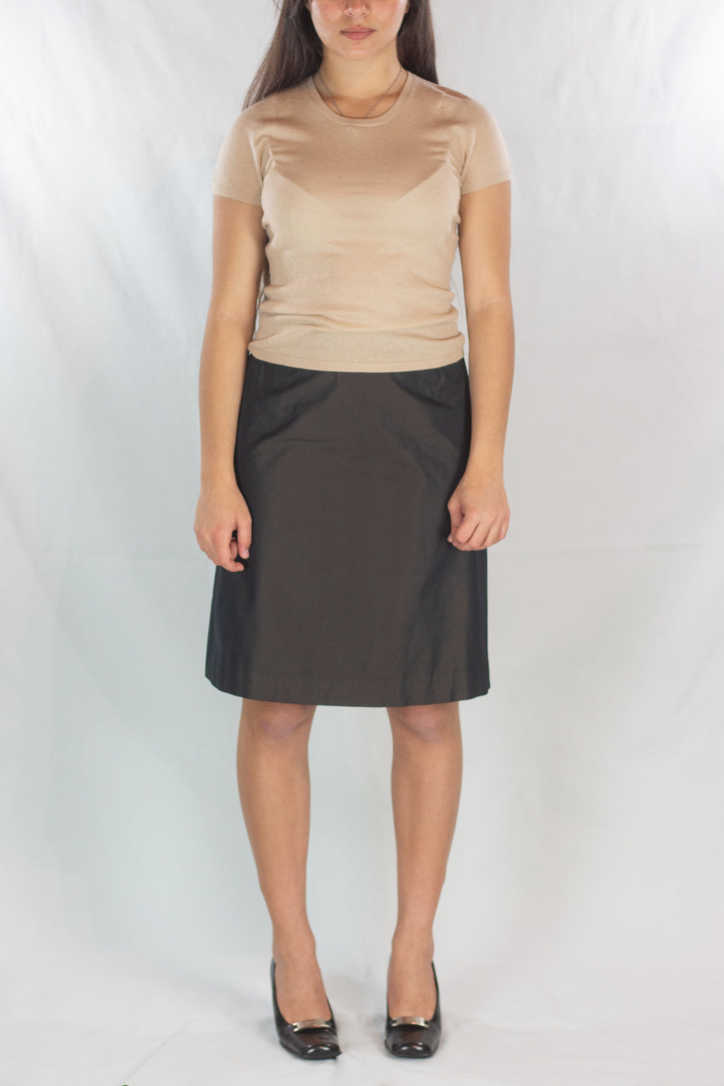 Dark Brown Trapeze Skirt