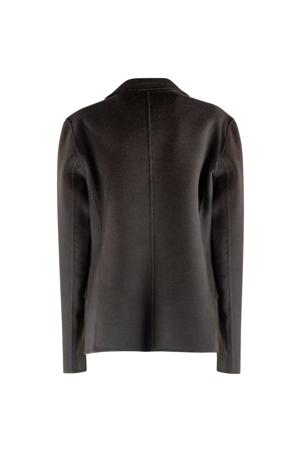 Wool and Cashmere Short Coat in Dark Brown