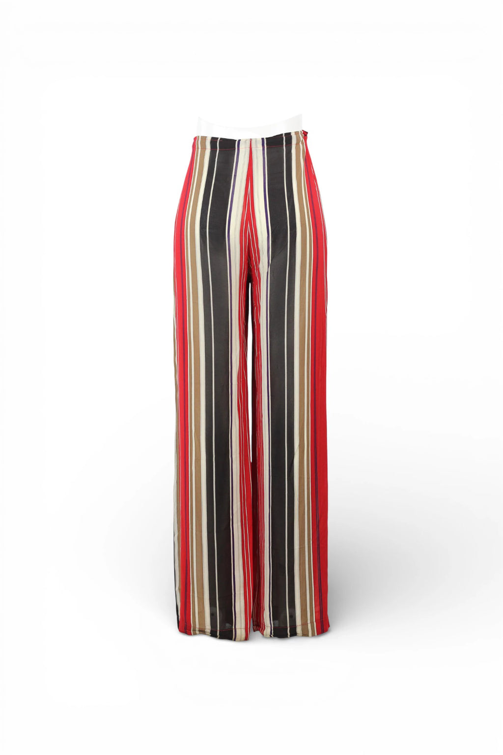 Striped Silk Palazzo Trousers