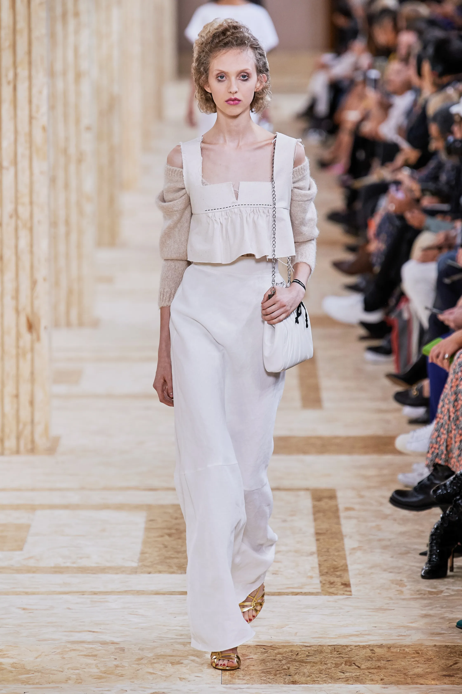Frayed cotton peplum top SS2020