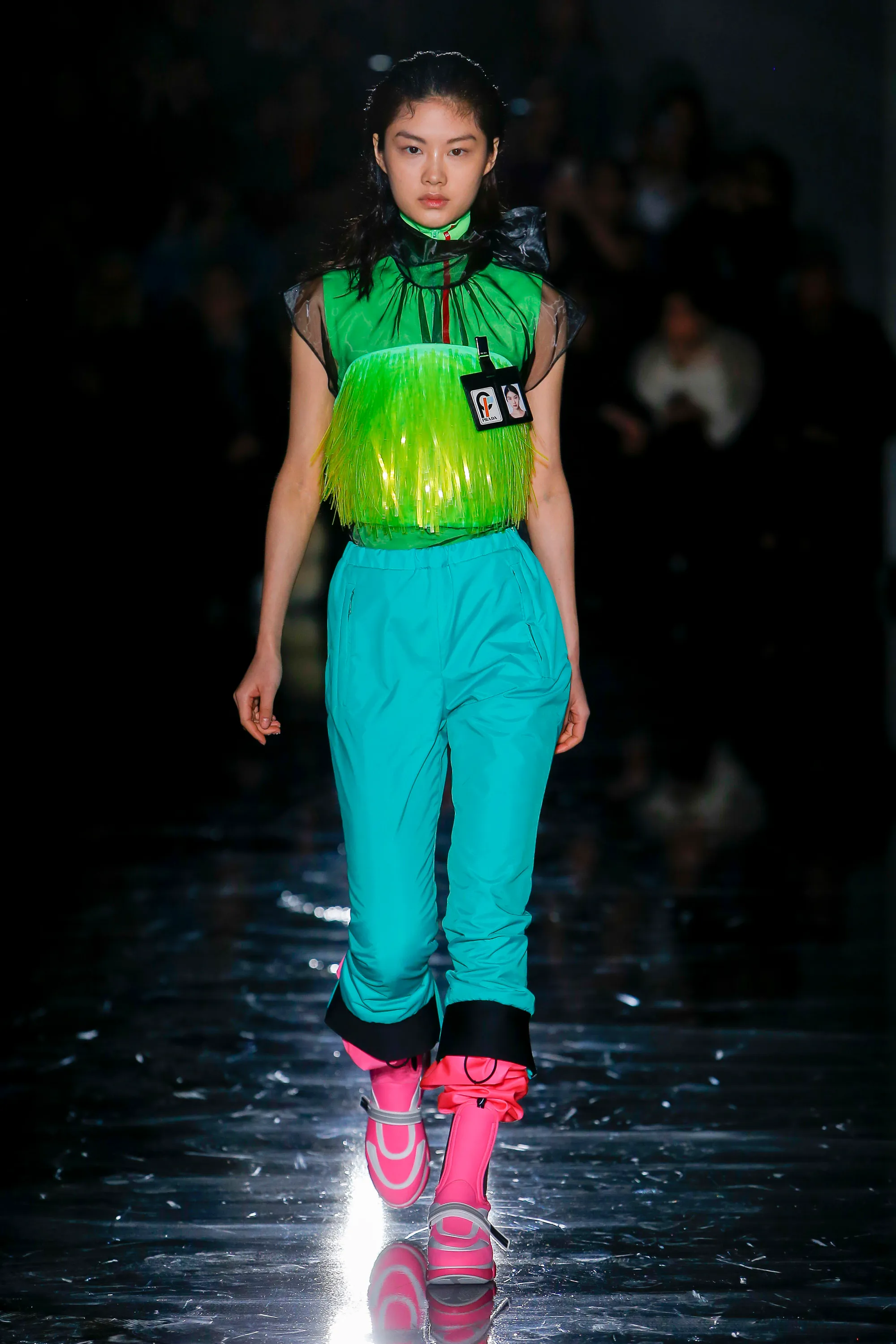 Green Technical Fabric Trousers FW2018