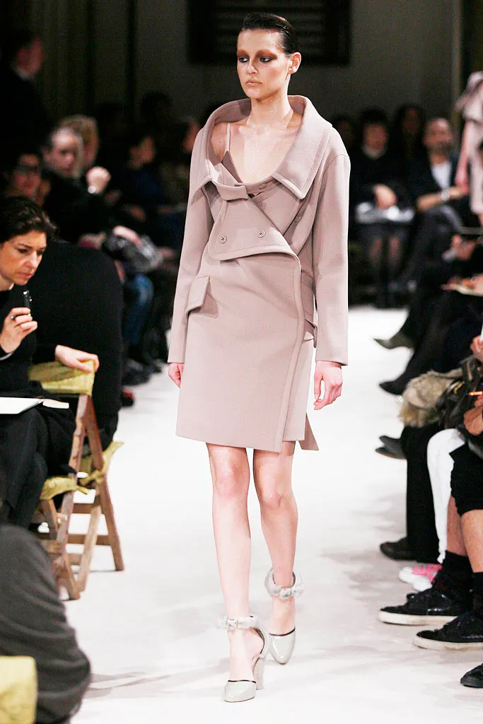 Black Wool Coat with Wide Collar FW2009