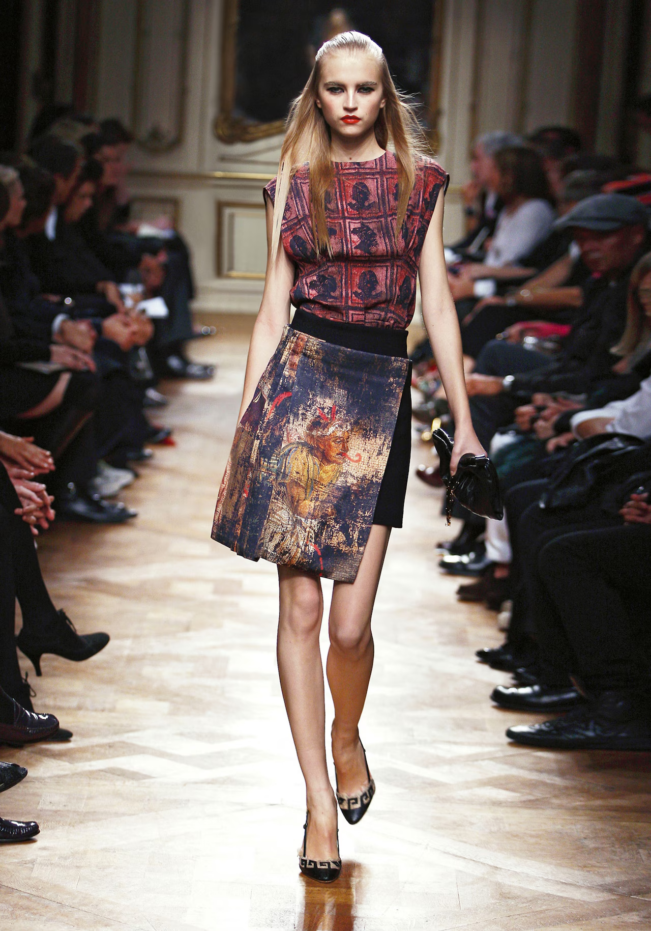 Mosaic patterned silk skirt SS2009