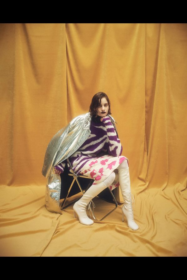 Zebra print maxi sweater FW2022