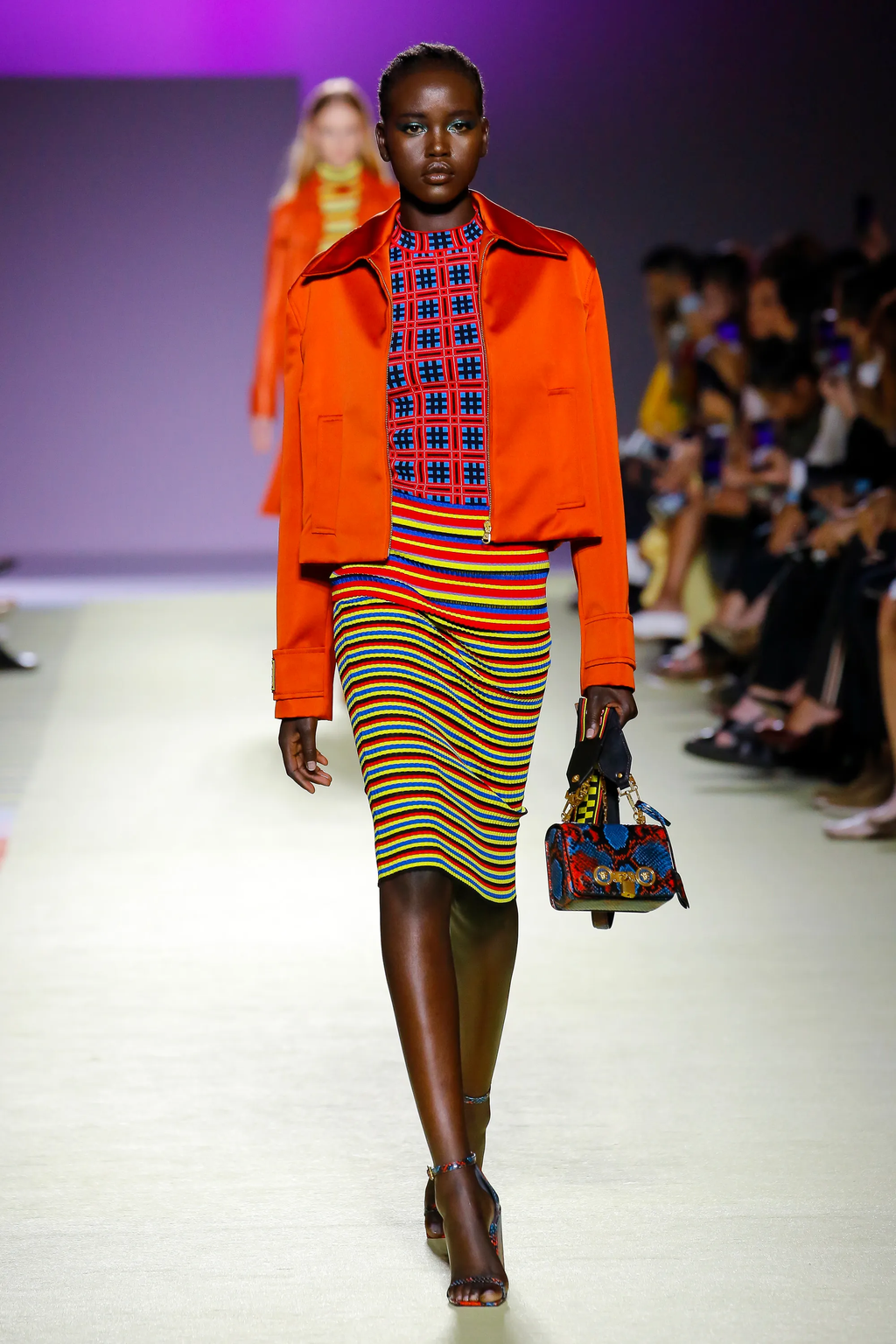 Sleeveless Top with Red and Blue Check Pattern SS2019