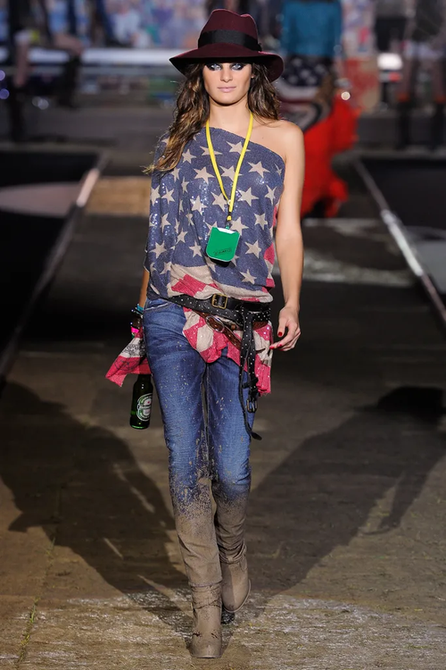 American Flag One-Shoulder Top SS2012