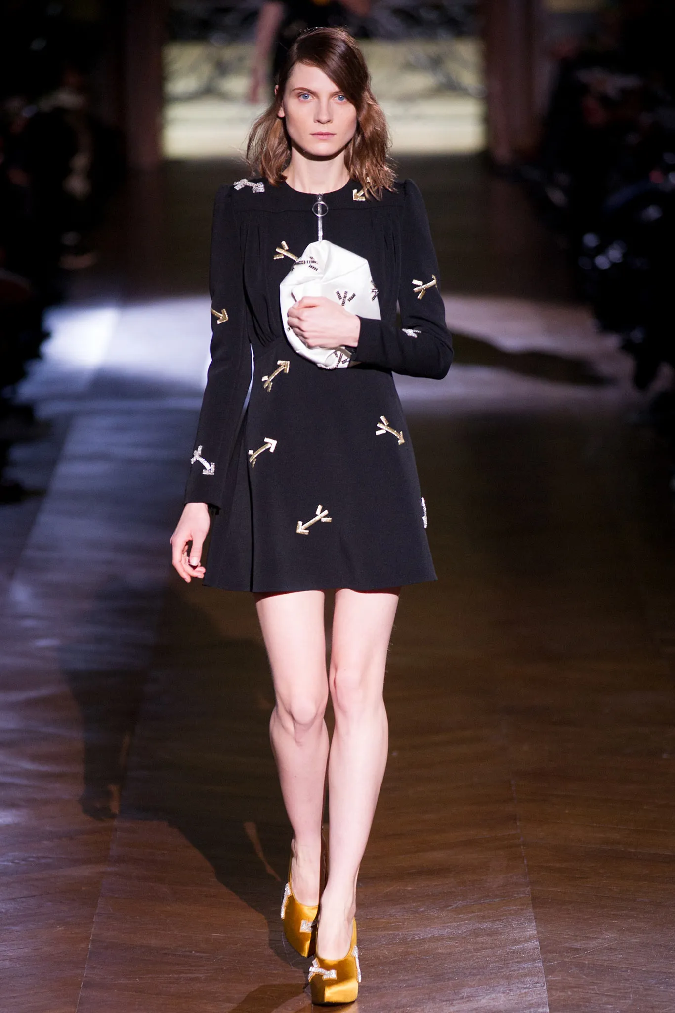 Skater skirt dress with embroidery FW2014