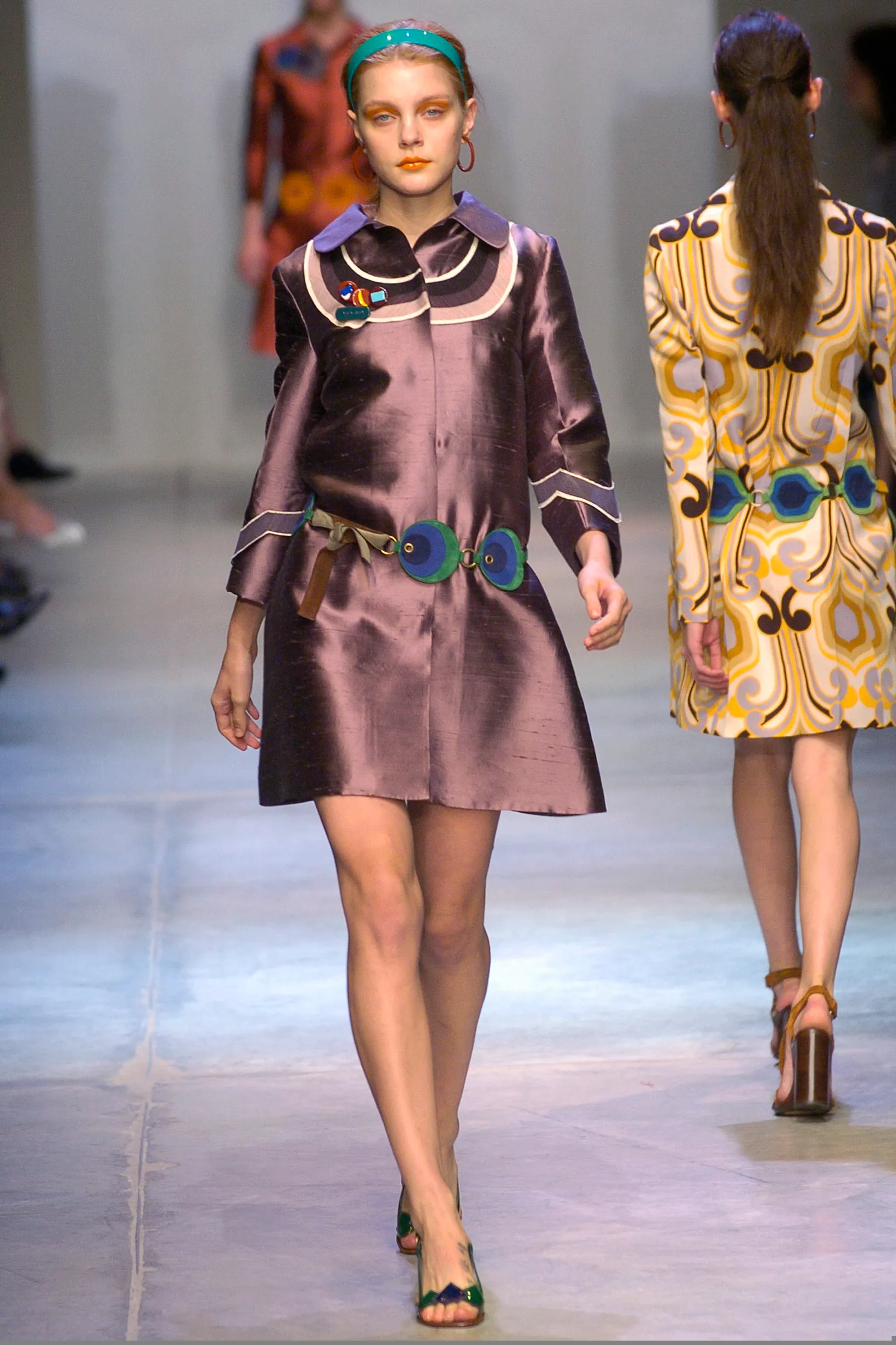 Purple Silk Coat with Scalloped Embroidered Shoulders SS2005