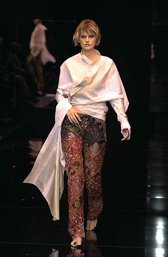 Sheer Patterned Skirt with Ethnic Motifs
