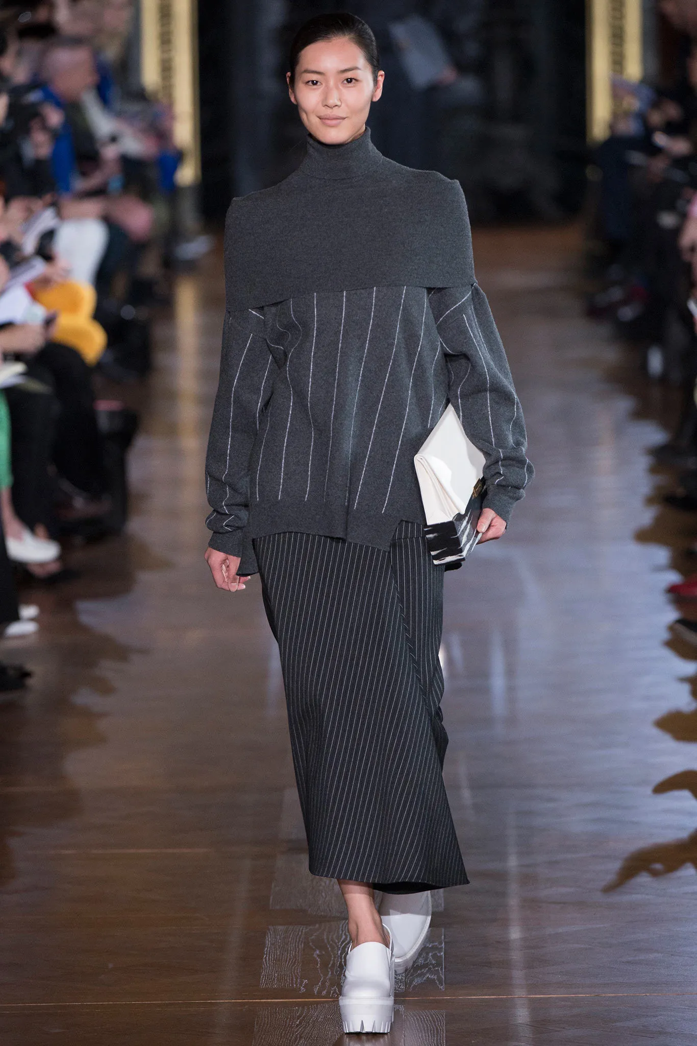 White Vegan Leather Envelope Shoulder Bag FW2013