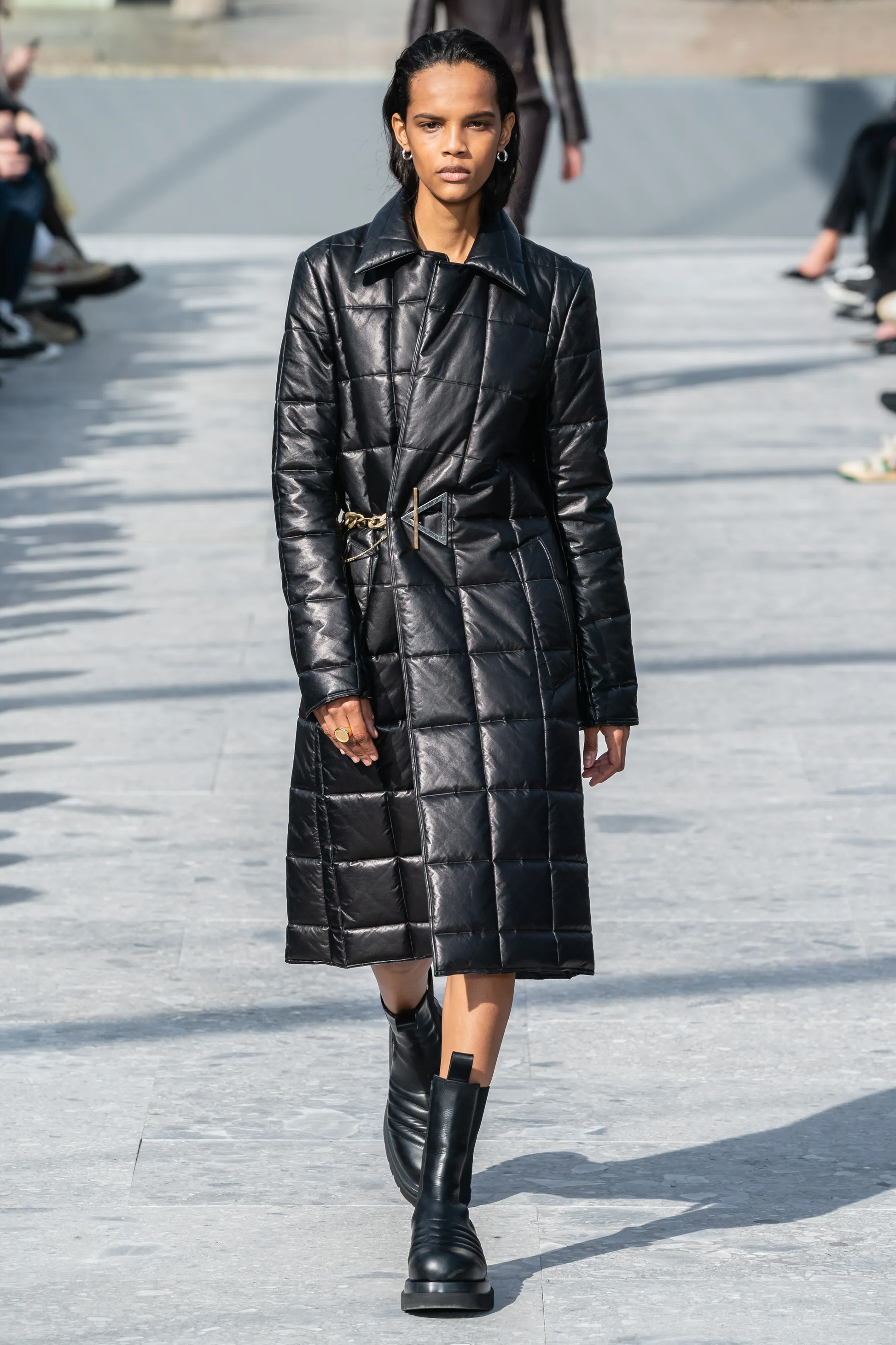 Lug Boots in Black Leather with Stitching Detail FW2019
