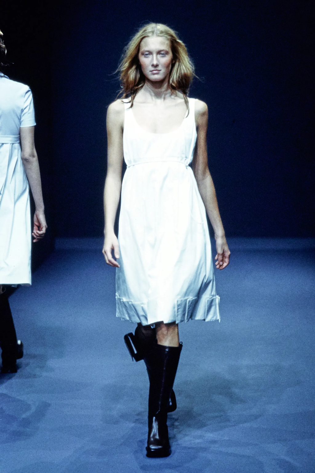 White Cotton Sleeveless Shift Dress SS1999