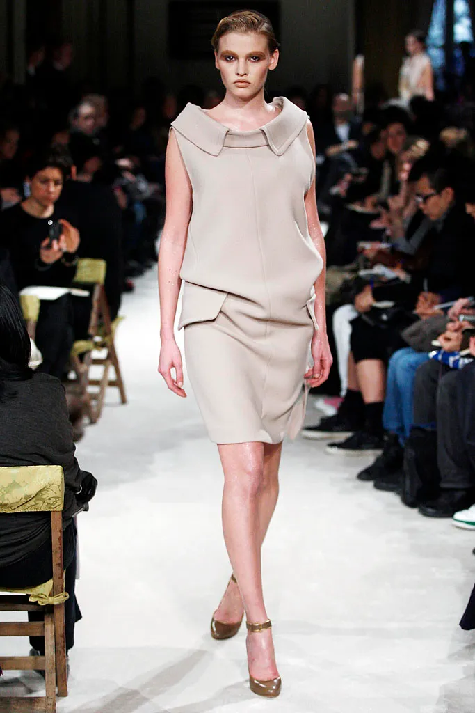 Cream Sculptural Wrap Dress FW2009