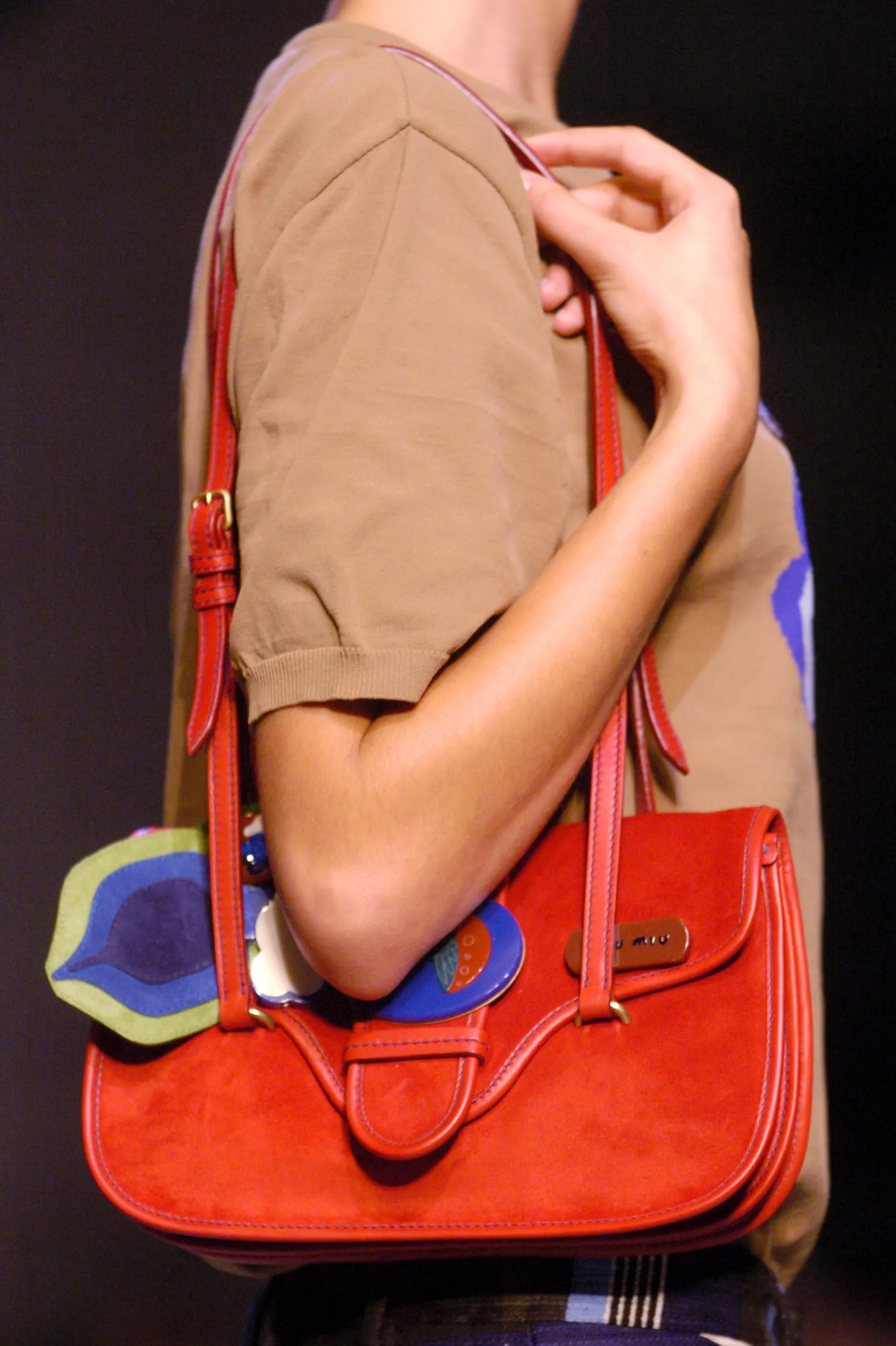 Red Suede Shoulder Bag SS2005