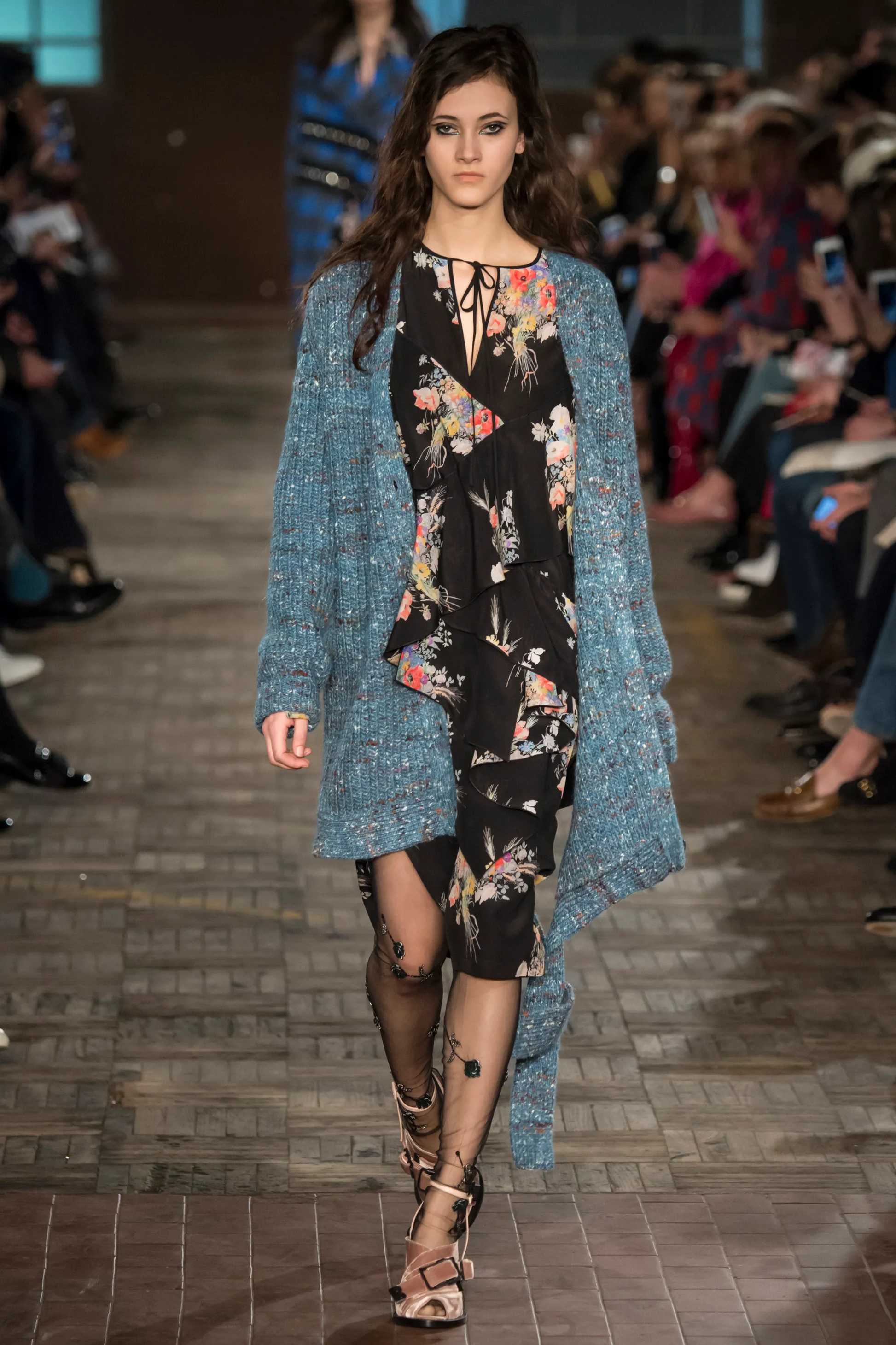 Silk Floral Ruffle Mini Dress FW2016