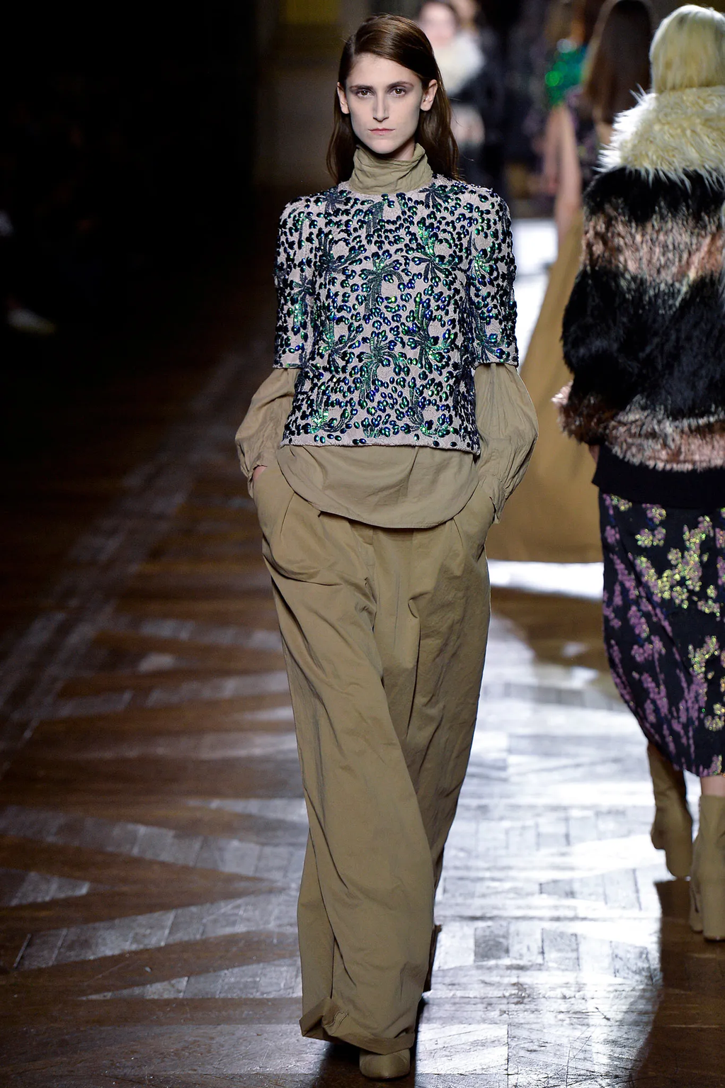 Silk Gathered Turtleneck Blouse FW2015