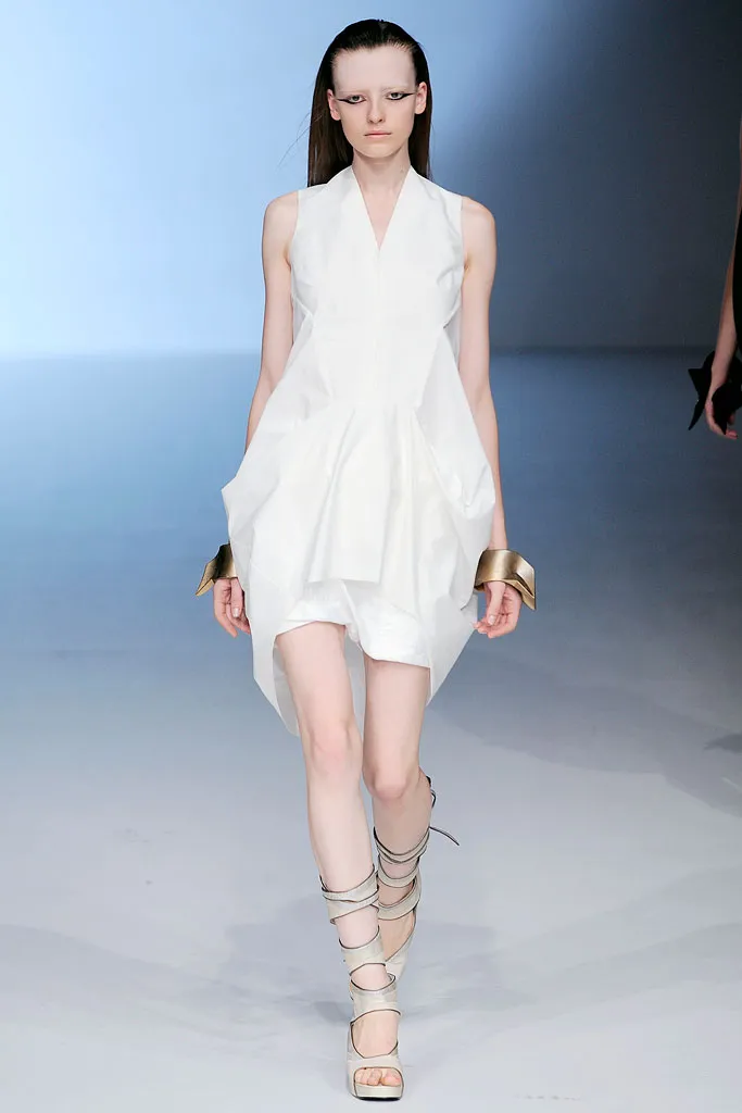 Silk Draped Maxi Dress in White SS2010