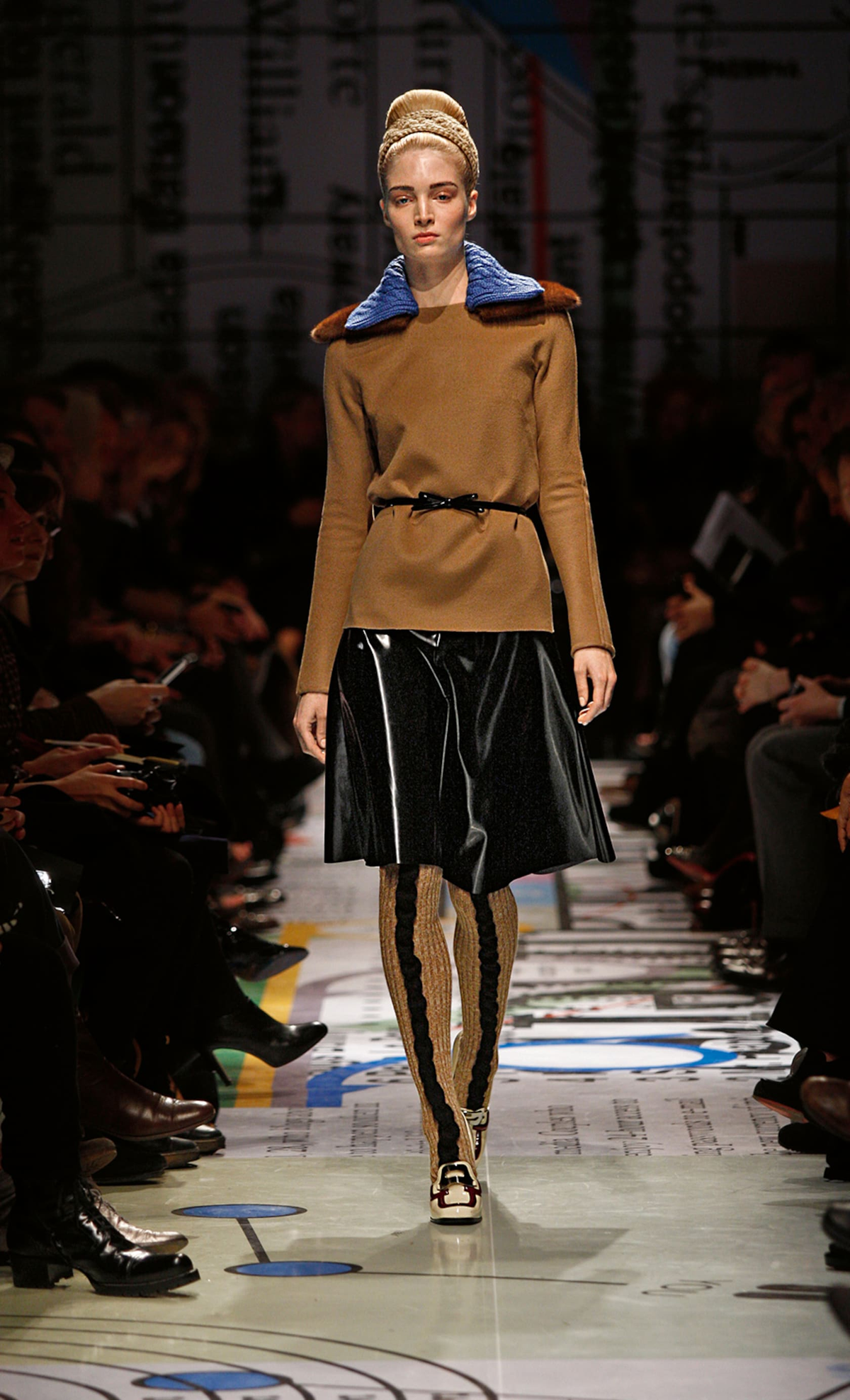 Vinyl Midi Skirt in Black FW2010