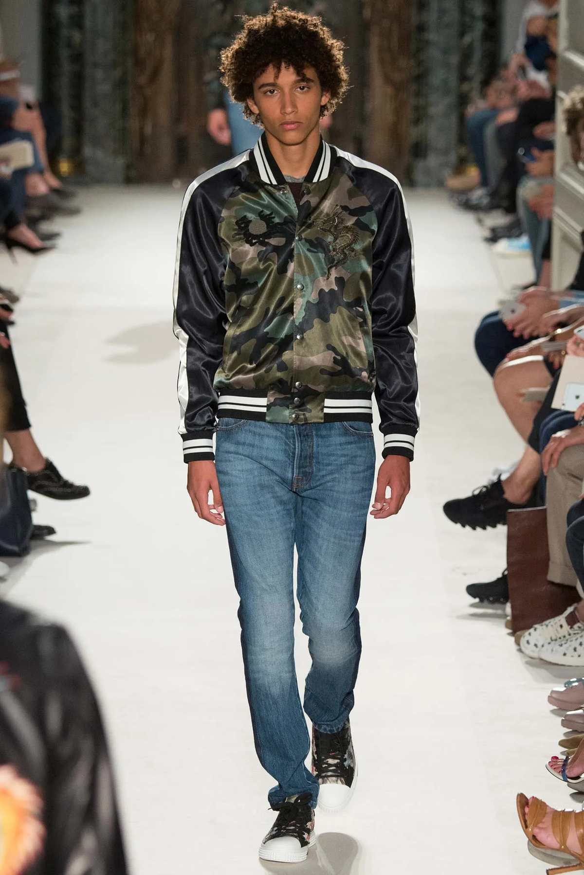 Camo Dragon Embroidery Bomber Jacket SS2016