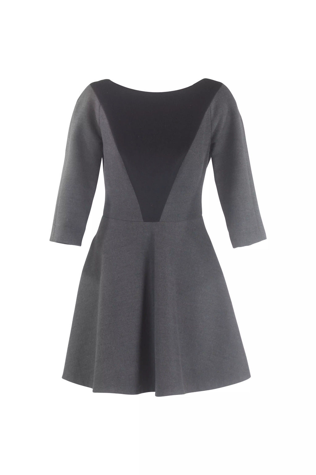 Wool Colour-Block Fit & Flare Dress