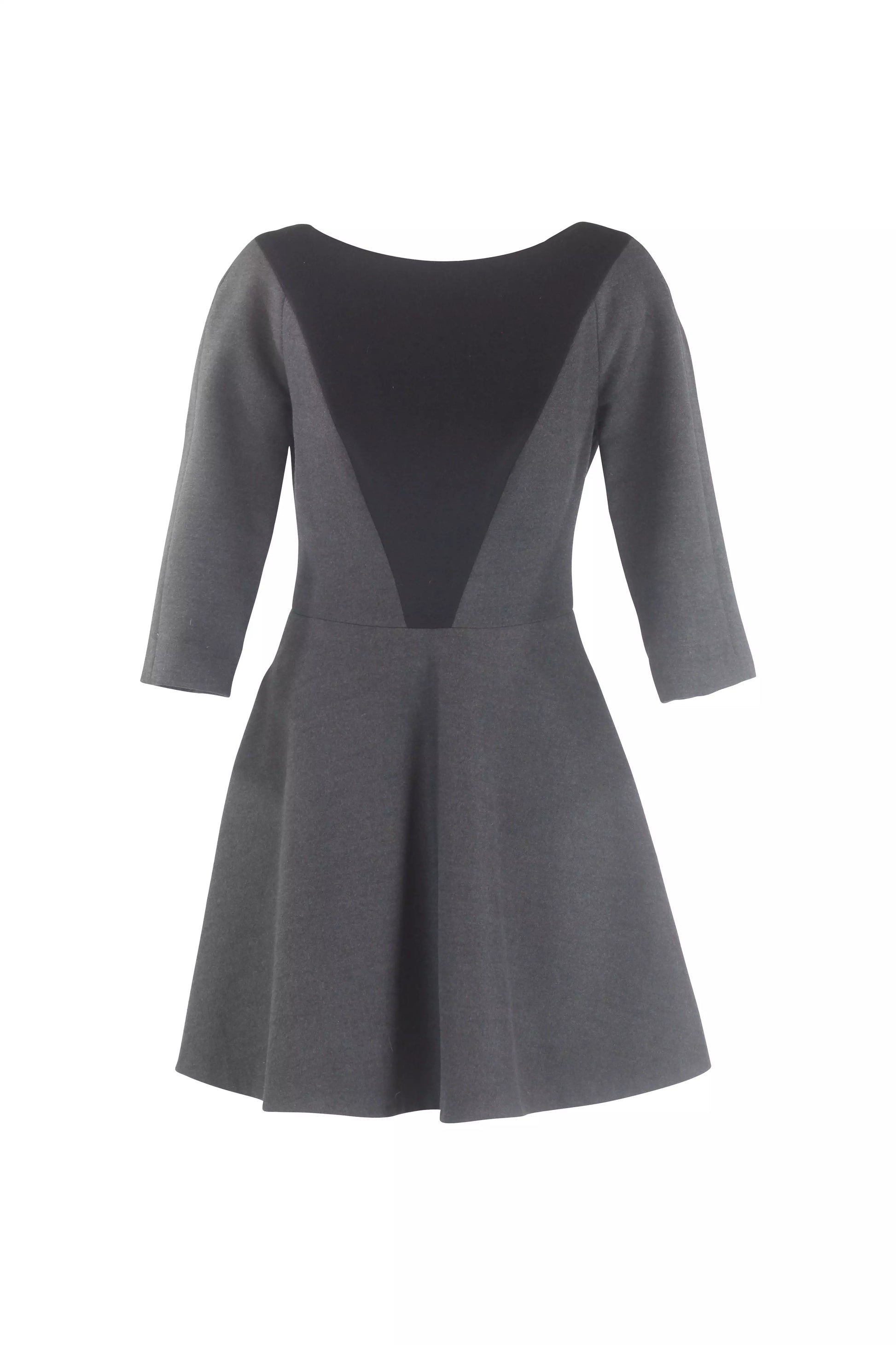 Wool Colour-Block Fit & Flare Dress