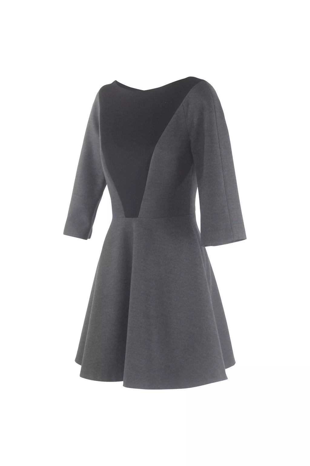 Wool Colour-Block Fit & Flare Dress
