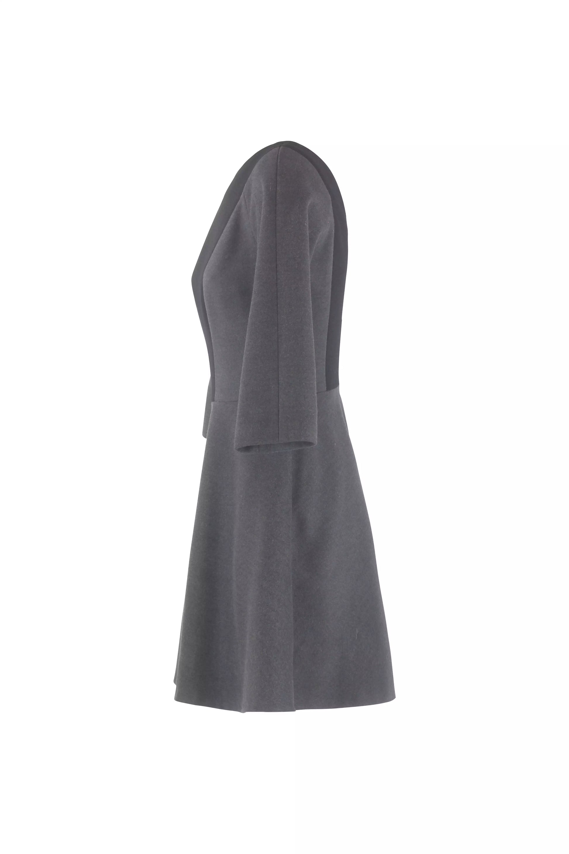 Wool Colour-Block Fit & Flare Dress