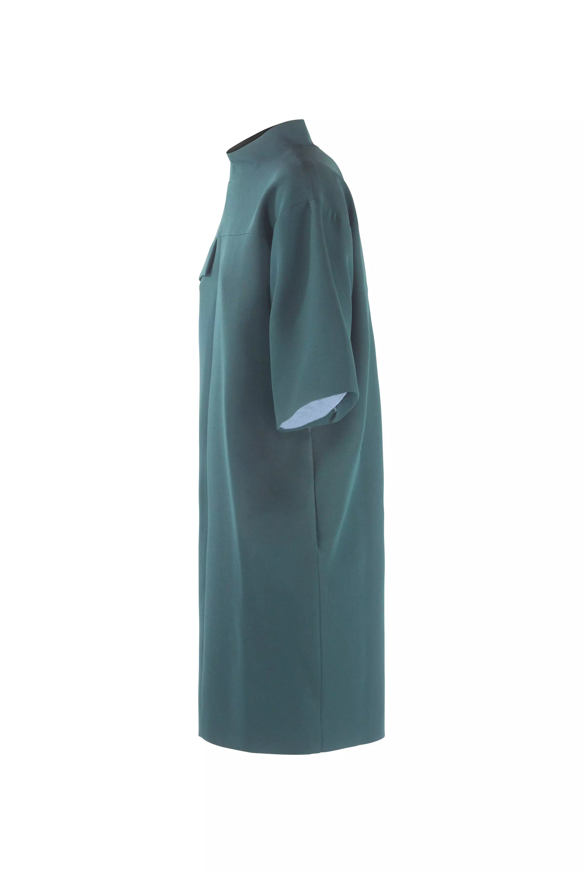 Teal Mock-Neck Shift Dress