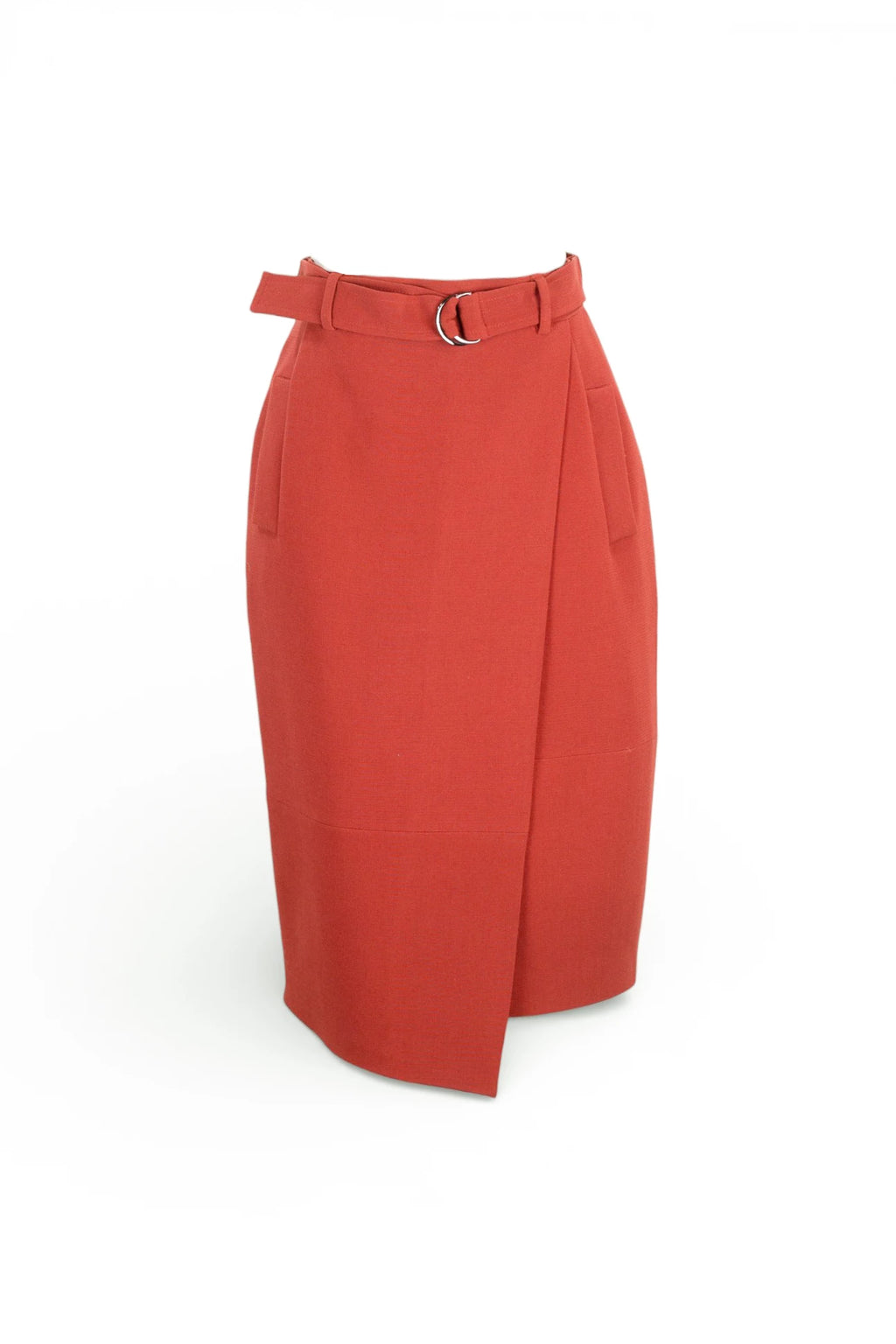 Midi Skirt with Wrap and Belt Detail