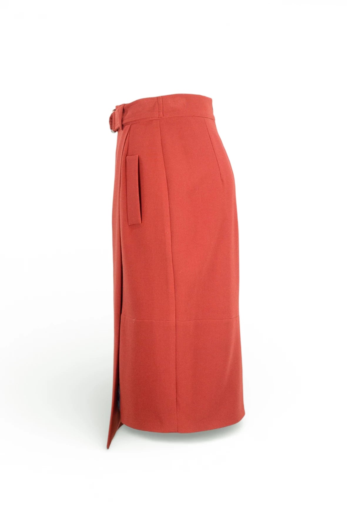 Midi Skirt with Wrap and Belt Detail
