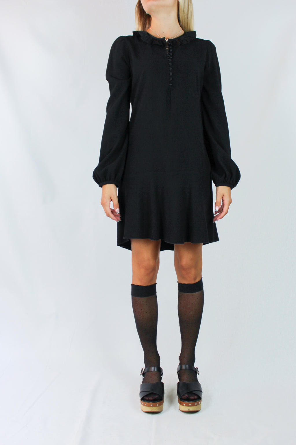 Silk collar dress