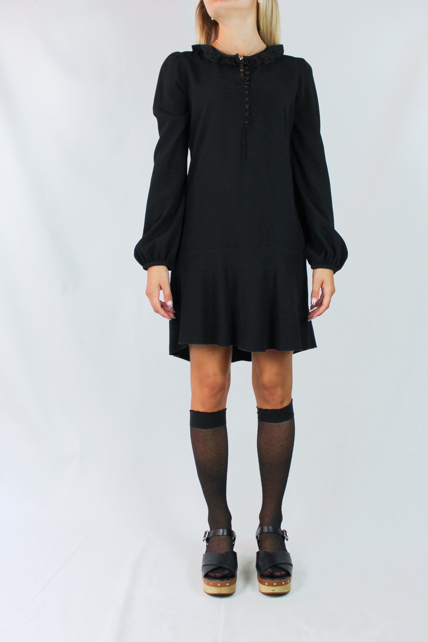 Silk collar dress