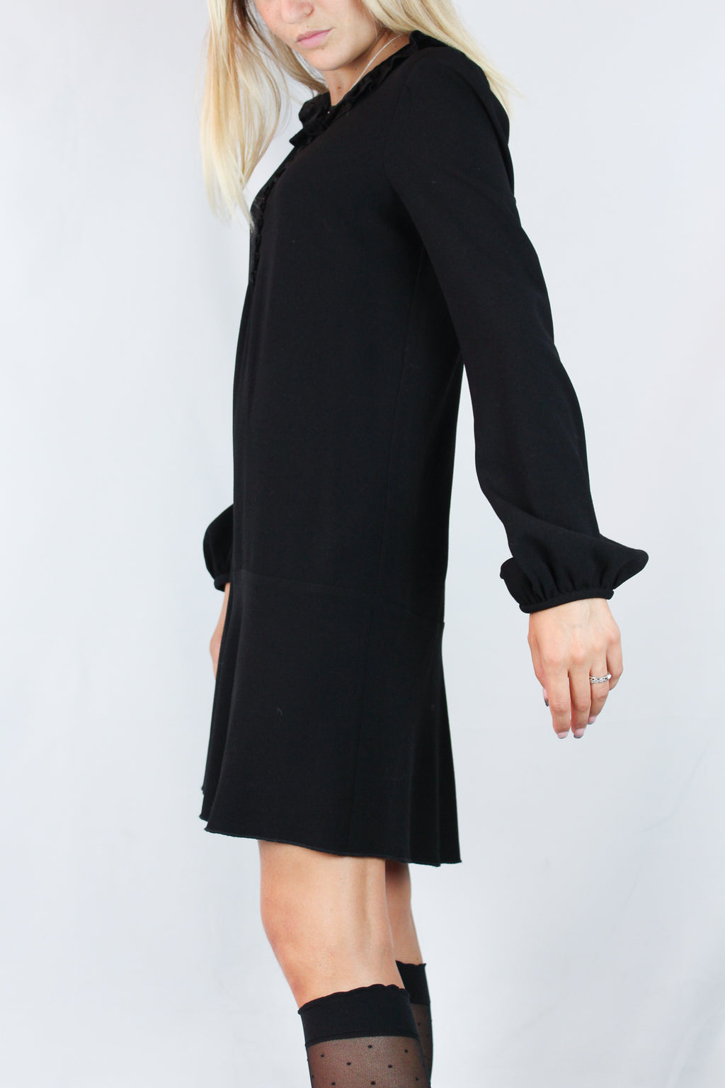Silk collar dress