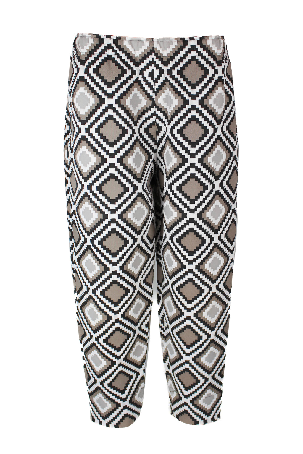 Patterned Carrot Trousers with Geometric Print
