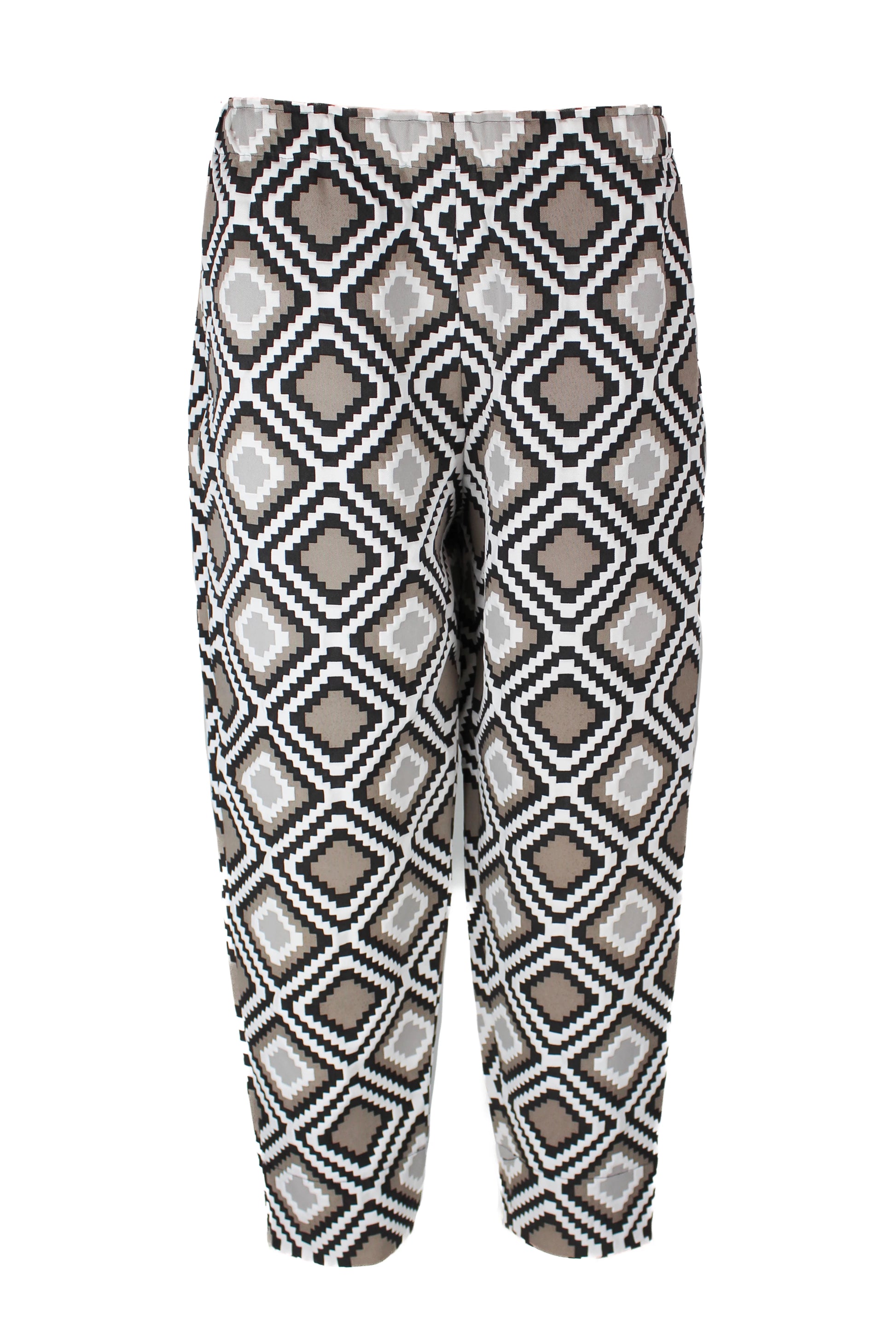 Patterned Carrot Trousers with Geometric Print