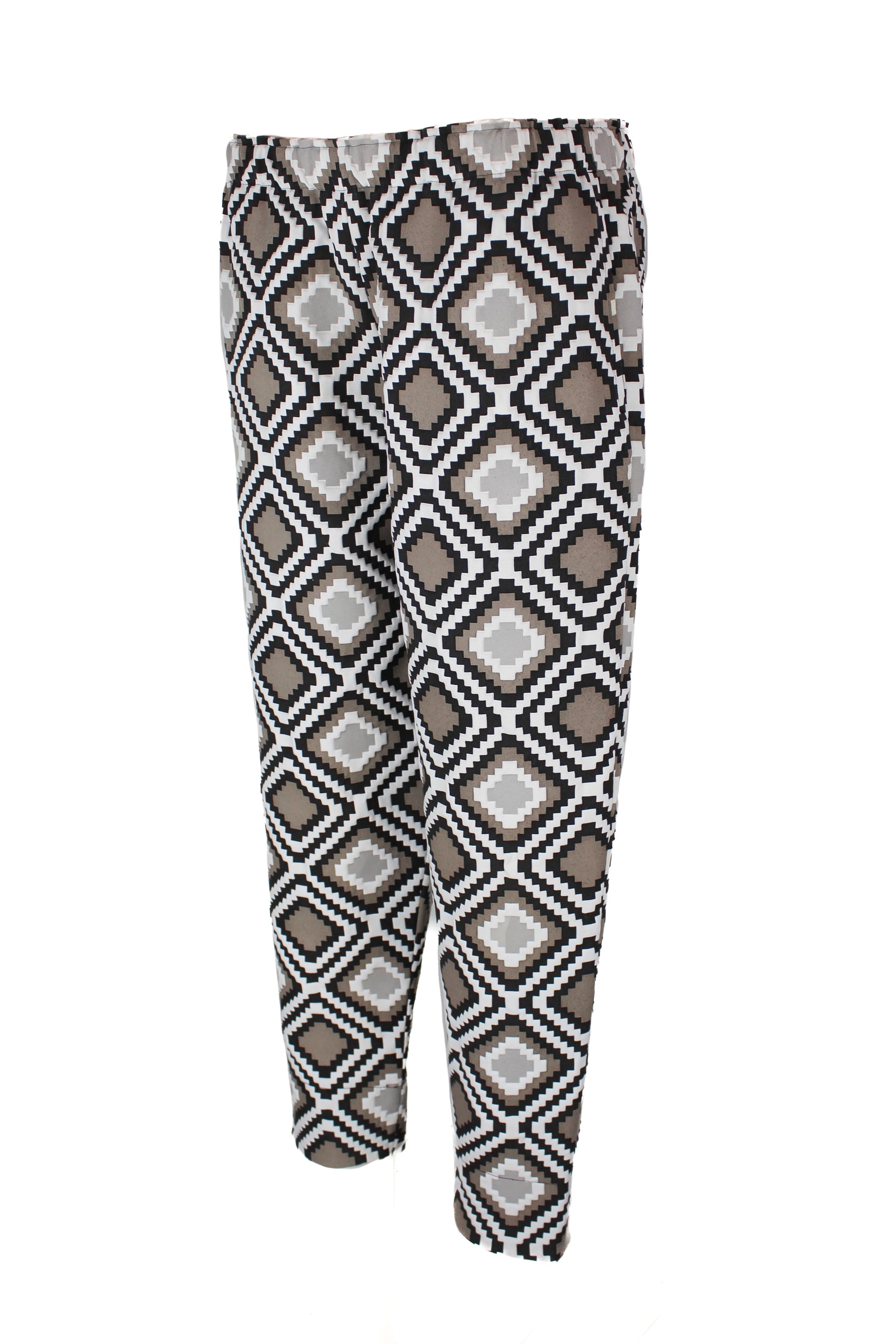 Patterned Carrot Trousers with Geometric Print