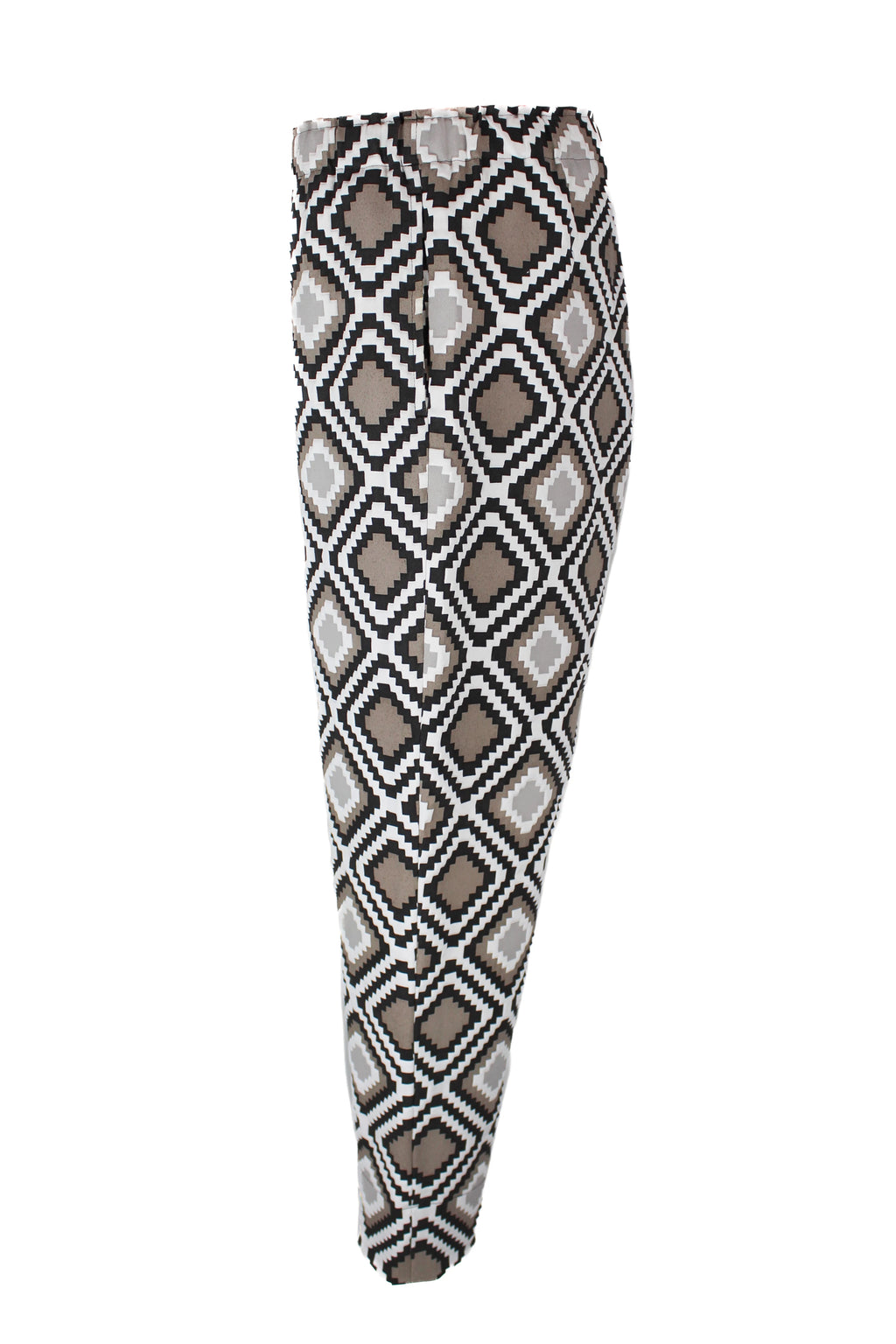 Patterned Carrot Trousers with Geometric Print