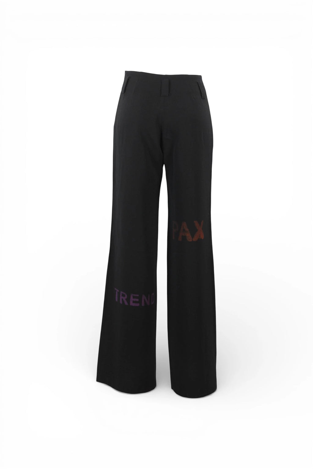 Wide-Leg Wool Palazzo Trousers with Graffiti Print
