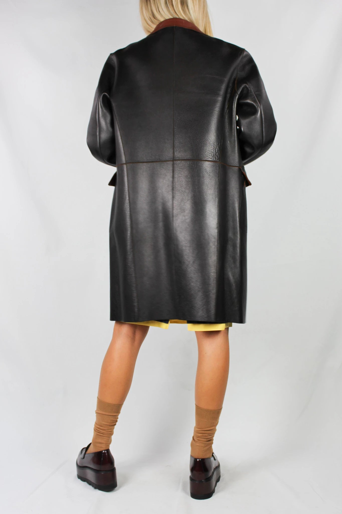 Black and Brown Reversible Leather Jacket
